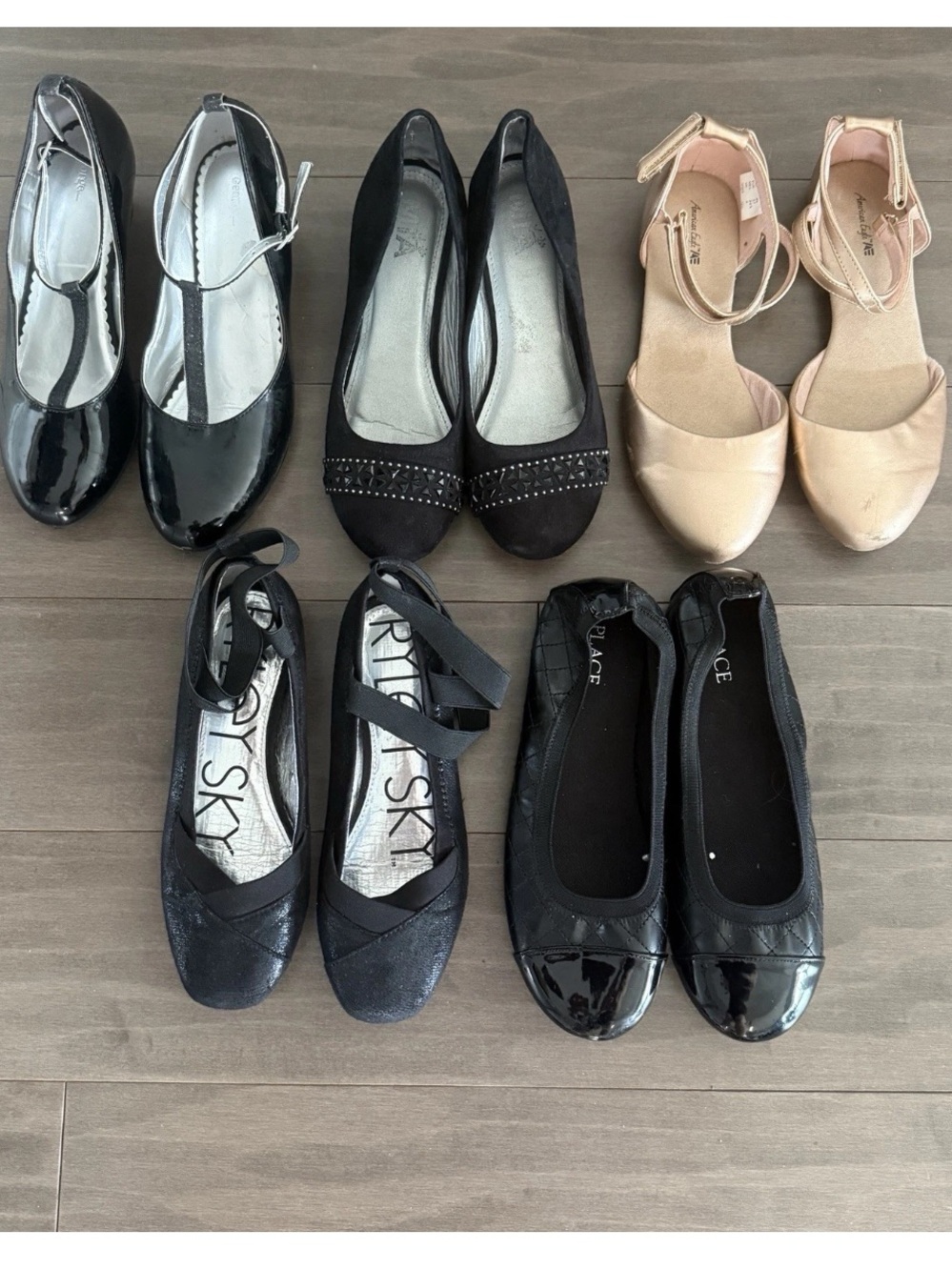 LOT Dress Shoe Girls Size 3, 4, 5 flats, ballerina, wedge lot
